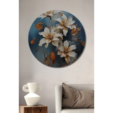 Teona Ahşap Büyüleyici Çiçekler Ahşap Mdf Dekoratif Ev/işyeri Duvar Tablo Yuvarlak Ev/işyeri Duvar Tablo