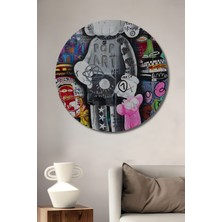 Teona Ahşap Pop Art Dekoratif Ahşap Mdf Ev/işyeri Duvar Tablo Yuvarlak Ev/işyeri Duvar Tablo