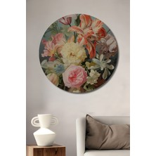 Teona Ahşap Rüya Gibi Çiçekler Dekoratif Ahşap Mdf Ev/işyeri Duvar Tablo Yuvarlak Ev/işyeri Duvar Tablo