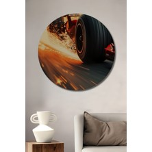 Teona Ahşap Hızlı Yarış Arabası Dekoratif Ahşap Mdf Ev/işyeri Duvar Tablo Yuvarlak Ev/işyeri Duvar Tablo