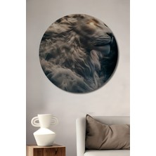 Teona Ahşap Efsanevi Aslan Dekoratif Ahşap Mdf Ev/işyeri Duvar Tablo Yuvarlak Ev/işyeri Duvar Tablo