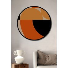 Teona Ahşap Çerçeve Görünümlü Bauhaus Soyut Sanat Ahşap Mdf Dekoratif Ev Duvar Tablo Yuvarlak Ev Duvar Tablo