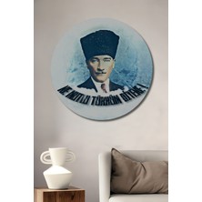Teona Ahşap Atatürk Ahşap Mdf Dekoratif Ev/işyeri Duvar Tablo Yuvarlak Ev/işyeri Duvar Tablo