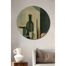 Teona Ahşap Minimalist Doğa Ölü Işyeri Duvar Tablo Ahşap Mdf Dekoratif Tableau Yuvarlak Işyeri Duvar Tablo