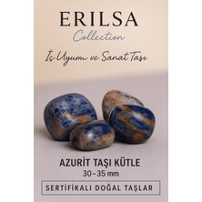 Erilsa Sertifikalı Azurit Taşı Kütle 30–35 mm Iç Uyum Sanat ve Yaratıcı Enerji Taşı