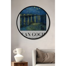 Teona Ahşap Çerçeve Görünümlü Yıldızlı Gece Dekoratif Ahşap Mdf Ev Duvar Tablo Yuvarlak Ev Duvar Tablo