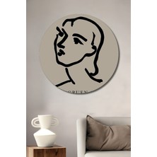 Teona Ahşap Matisse Zarif Çizgi Sanatı Dekoratif Ahşap Mdf Ev/işyeri Duvar Tablo Yuvarlak Ev/işyeri Duvar Tablo