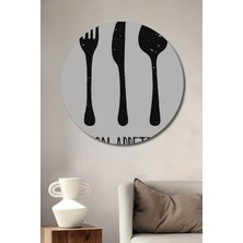 Teona Ahşap Bon Appetit Mutfak Dekoratif Ahşap Mdf Ev/işyeri Duvar Tablo Yuvarlak Ev/işyeri Duvar Tablo