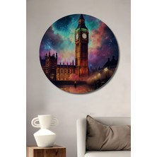 Teona Ahşap Big Ben Yansımalı Dekoratif Ahşap Mdf Ev/işyeri Duvar Tablo Yuvarlak Ev/işyeri Duvar Tablo