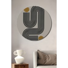 Teona Ahşap Geometrik Desenli Minimalist Ahşap Mdf Dekoratif Tablo Yuvarlak Tablo