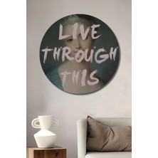 Teona Ahşap Dekoratif Ahşap Yuvarlak Tablo Yaşamak Için Buradayız