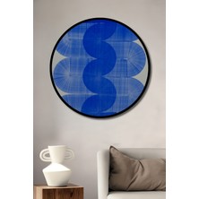 Teona Ahşap Dekoratif Ahşap Yuvarlak Çerçeve Görünümlü Tablo Mavi Formlar