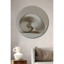 Teona Ahşap Dekoratif Ahşap Yuvarlak Tablo Deniz Kabuğu Sanatı