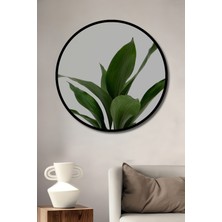 Teona Ahşap Dekoratif Ahşap Yuvarlak Çerçeve Görünümlü Tablo Yeşil Yapraklar