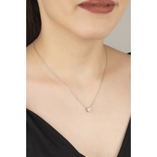 Famira 925 Ayar Gümüş Zirkon Taşlı Kalp Kolye