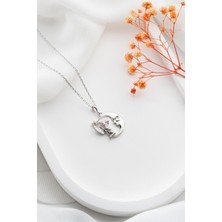 Famira 925 Ayar Perili Hilal Gümüş Kolye