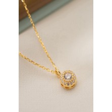 Famira 925 Ayar Gümüş Nisan Ayı Doğum Taşı ( Diamond ) Kolye - Küpe Seti