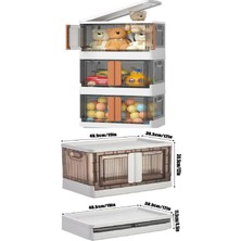 1 Adet Katlanabilir Konteyner Saklama Kapaklı Plastik Tekerlekli Oyuncak – Çamaşır –mutfak Banyo