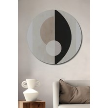 Teona Ahşap Dekoratif Ahşap Yuvarlak Tablo Yin Yang Geometri