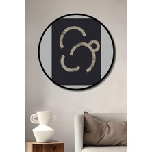 Teona Ahşap Dekoratif Ahşap Yuvarlak Çerçeve Görünümlü Tablo Soyut Sanat Formları