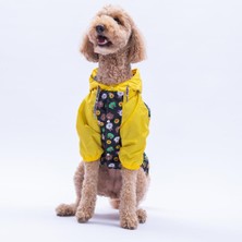 Pawstar Osaka Smile Sarı Emoji Desenli   Büyük Irk Köpek Montu Köpek Yağmurluğu Köpek Kıyafeti Köpek Elbisesi