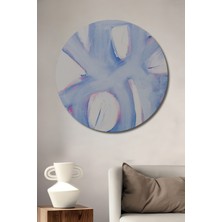 Teona Ahşap Dekoratif Ahşap Yuvarlak Tablo Soyut Fırça Darbeleri