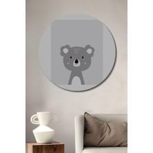 Teona Ahşap Dekoratif Ahşap Yuvarlak Tablo Sevimli Koala