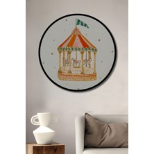 Teona Ahşap Dekoratif Ahşap Yuvarlak Çerçeve Görünümlü Tablo Dönme Dolap Masalı