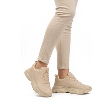 Walkway Ekru Bağcıklı Kadın Sneaker
