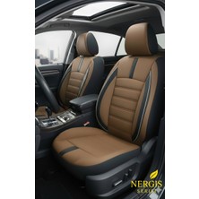 Trobus Toyota Yaris (2005 Öncesi) 1999–2005 Uyumlu - Tay Tüyü Orta + Lacost Kenar, 8 mm Süngerli Oto Koltuk Kılıfı (2 cm Yan Destek)