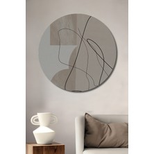 Teona Ahşap Dekoratif Ahşap Yuvarlak Tablo Soyut Yüz Çizgileri