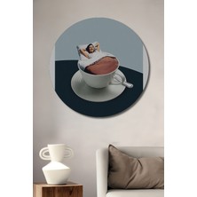 Teona Ahşap Dekoratif Ahşap Yuvarlak Tablo Rüya Fincanı