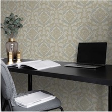 Adawall Adawall 6802 | Damask Desenli Duvar Kağıdı (6802-1 : Gri, Açık, Beyaz)