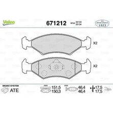 Valeo 671212 On Fren Balatasi 1010503 1042688 1064763