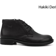 GÖNDERİ Erkek Siyah Floter Fermuarlı Hakiki Deri Klasik Bot