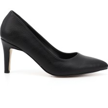 GÖNDERİ Kadın Siyah  Sivri Burun İnce Ökçe Topuklu Stiletto