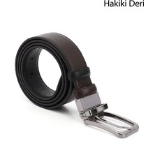 GÖNDERİ Erkek Kahve  Hakiki Deri 3,5 Cm Çift Taraflı Klasik Kemer