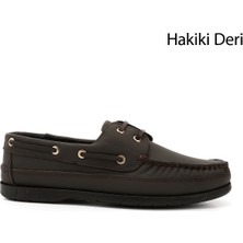 GÖNDERİ Erkek Kahve Antik Bağcıklı Kauçuk Taban Hakiki Deri Ayakkabı