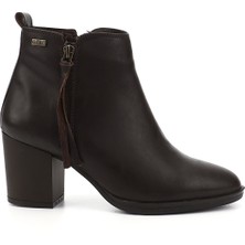 GÖNDERİ Kadın Kahve Antik  Fermuarlı Kalın Topuklu Bot