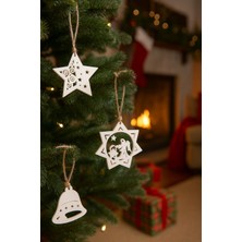 Novatech İnovasyon Yılbaşı Ağacı Süs Seti 11 Parça Beyaz Dekoratif Süsler Noel Dekorasyonu Christmas Decorations