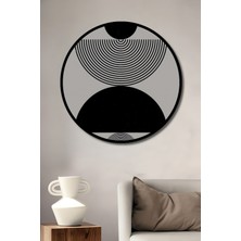 Teona Ahşap Çerçeve Görünümlü Soyut Geometrik Şekiller Dekoratif Ahşap Mdf Tablo Yuvarlak Tablo