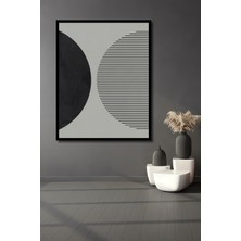 Teona Ahşap Çerçeve Görünümlü Minimalist Ikili Daire Ahşap Mdf Dekoratif Tablo Dikdörtgen Tablo