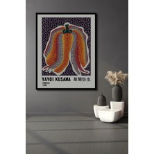 Teona Ahşap Çerçeve Görünümlü Yayoi Kusama Balkabağı Ahşap Mdf Dekoratif Tablo Dikdörtgen Tablo