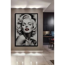 Teona Ahşap Çerçeve Görünümlü Marilyn Monroe Portresi Dekoratif Ahşap Mdf Tablo Dikdörtgen Tablo