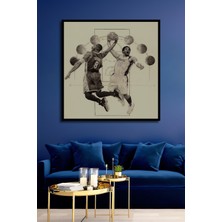 Teona Ahşap Çerçeve Görünümlü Basketbolun Efsaneleri Dekoratif Ahşap Mdf Tablo Dikdörtgen Tablo