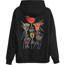 Eastek Cheers Culture Premium Tasarım 3 Iplik Şardonlu Kapüşonlu Unisex, Kadın, Erkek Hoodie Sweatshirt