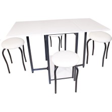 Dockers Açılır Masa Depolu - Tabureli Takım - Beyaz