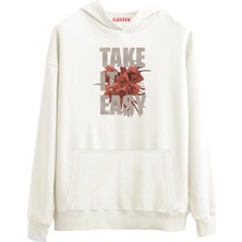 Eastek Take It Easy Premium Tasarım 3 Iplik Şardonlu Kapüşonlu Unisex, Kadın, Erkek Hoodie Sweatshirt