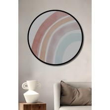 Teona Ahşap Dekoratif Ahşap Yuvarlak Çerçeve Görünümlü Tablo Gökkuşağı Pastel