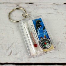 Termometre Dereceli ve Desenli Pusulalı Anahtarlık